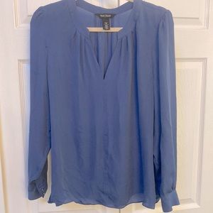 WHBM Blue Silk Blouse - 12